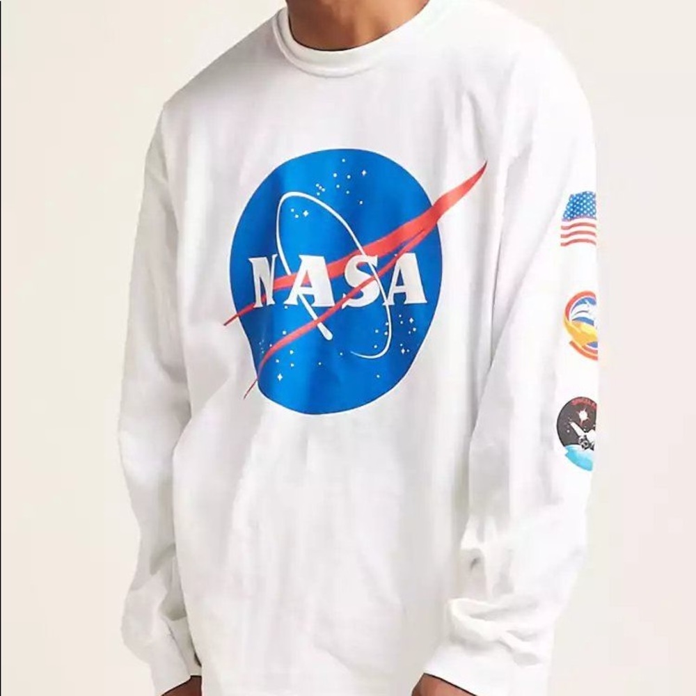 White NASA Long Sleeve Shirt
